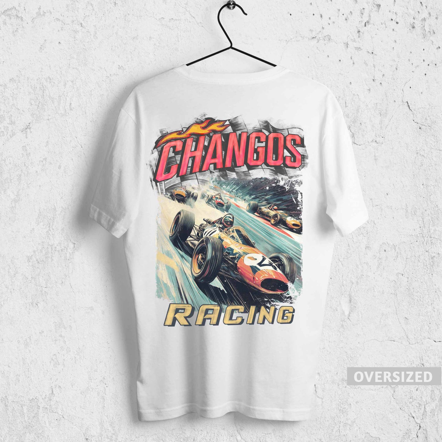 CHANGOS RACING TEE OVERSIZED - WHITE