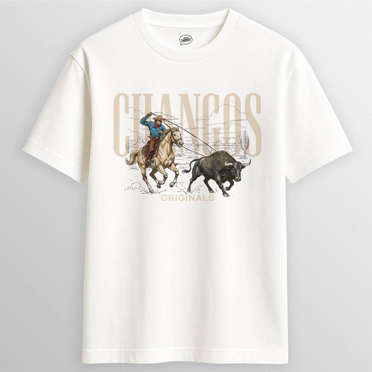 COWBOY T-SHIRT, CHANGOS ORIGINAL, WHITE | Express Changos