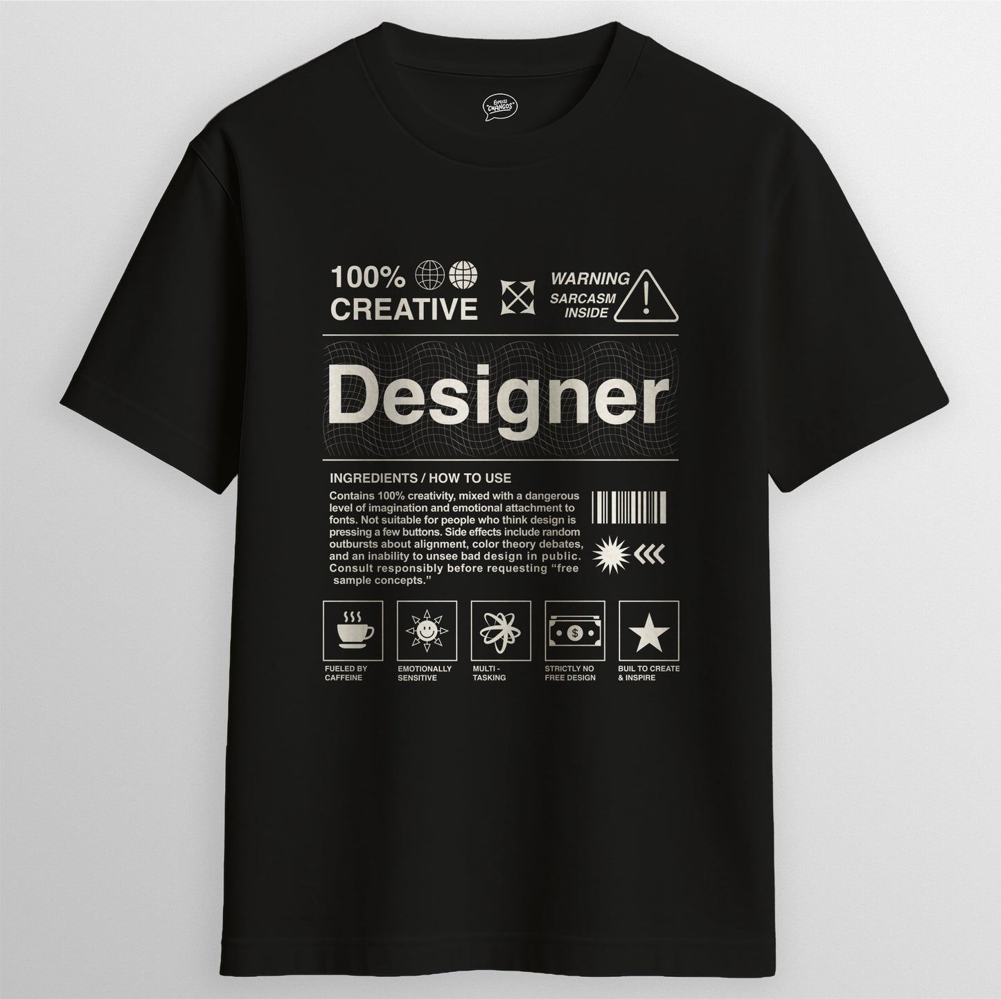 DESIGNER T-SHIRT, BLACK | Express Changos