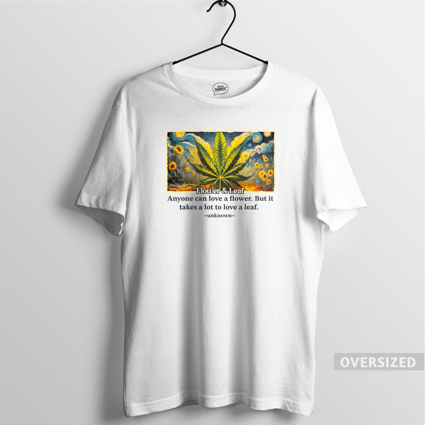 LOVE LEAF TEE OVERSIZED - WHITE