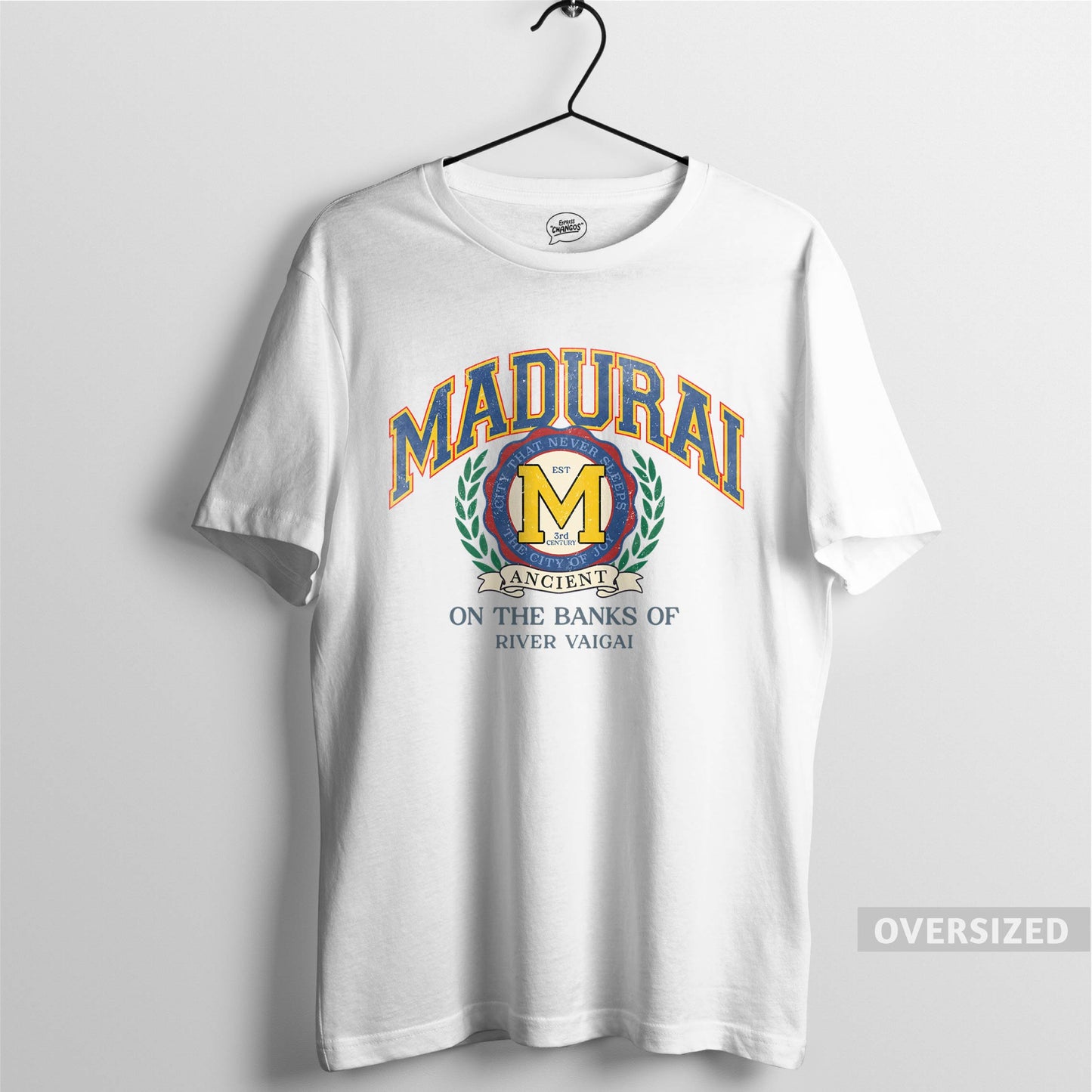 MADURAI VARSITY OVERSIZED TEE - WHITE