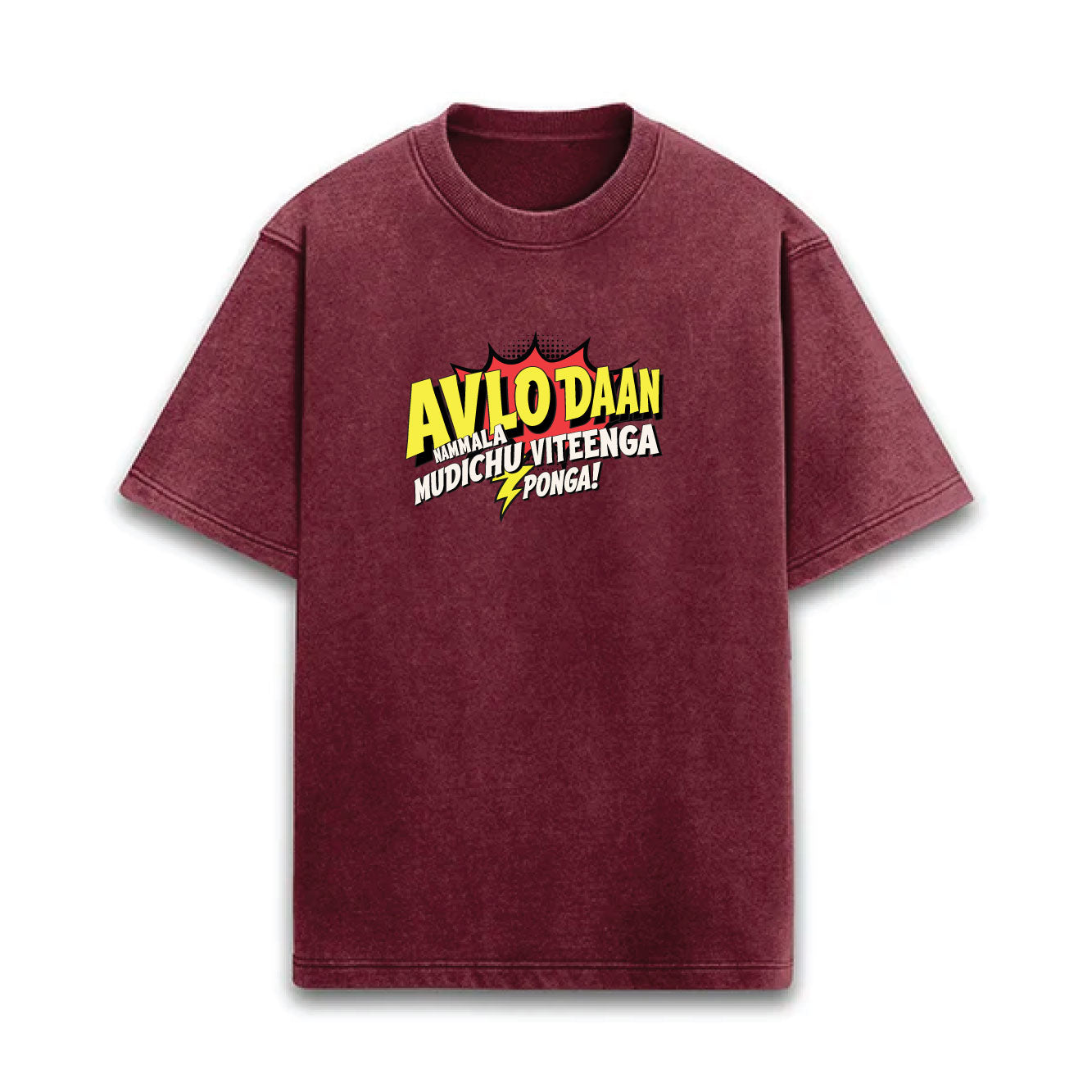 NAMMALA MUDICHU VITEENGA TEE - ACID WASH OVERSIZED