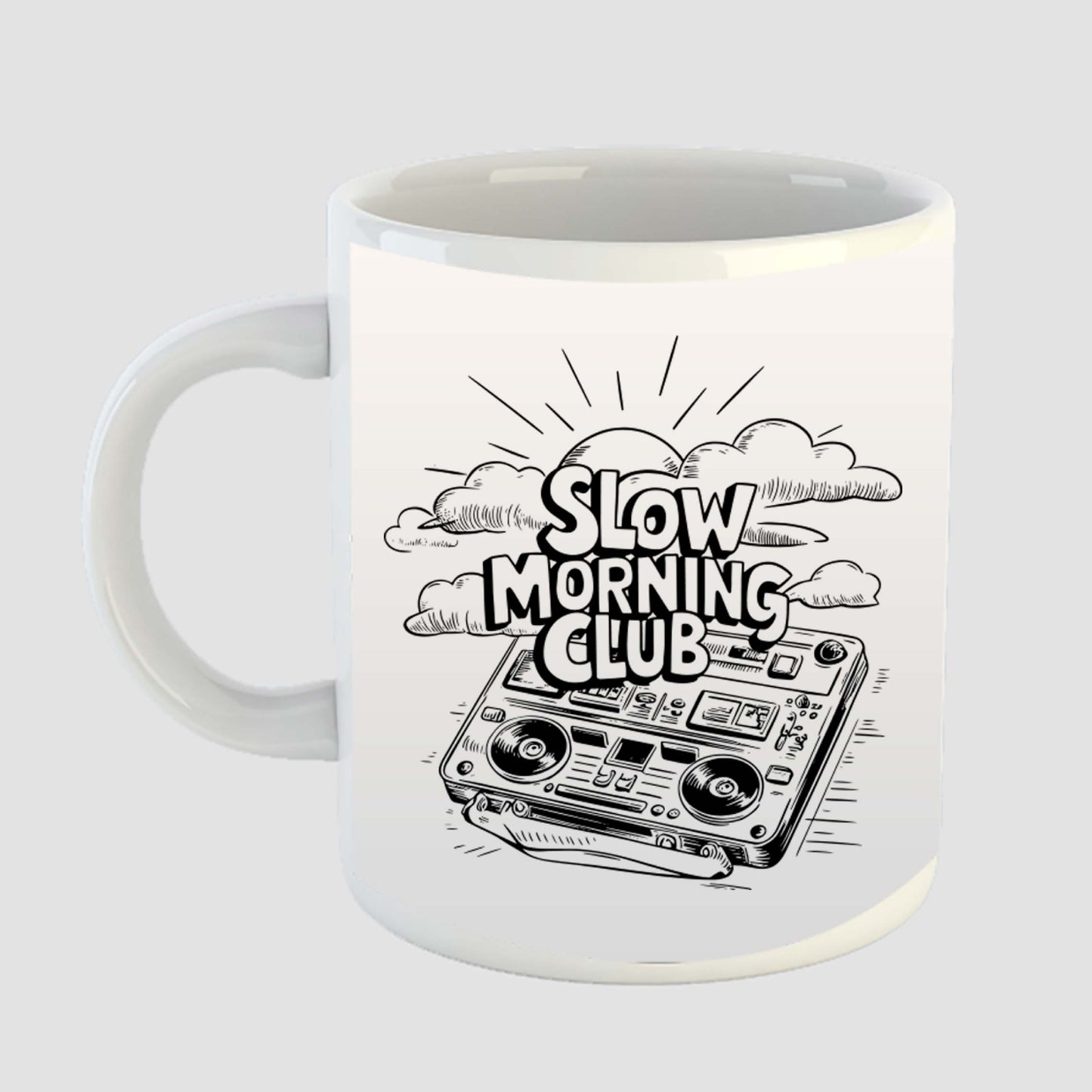 SLOW MORNING CLUB COFFEE MUG - WHITE