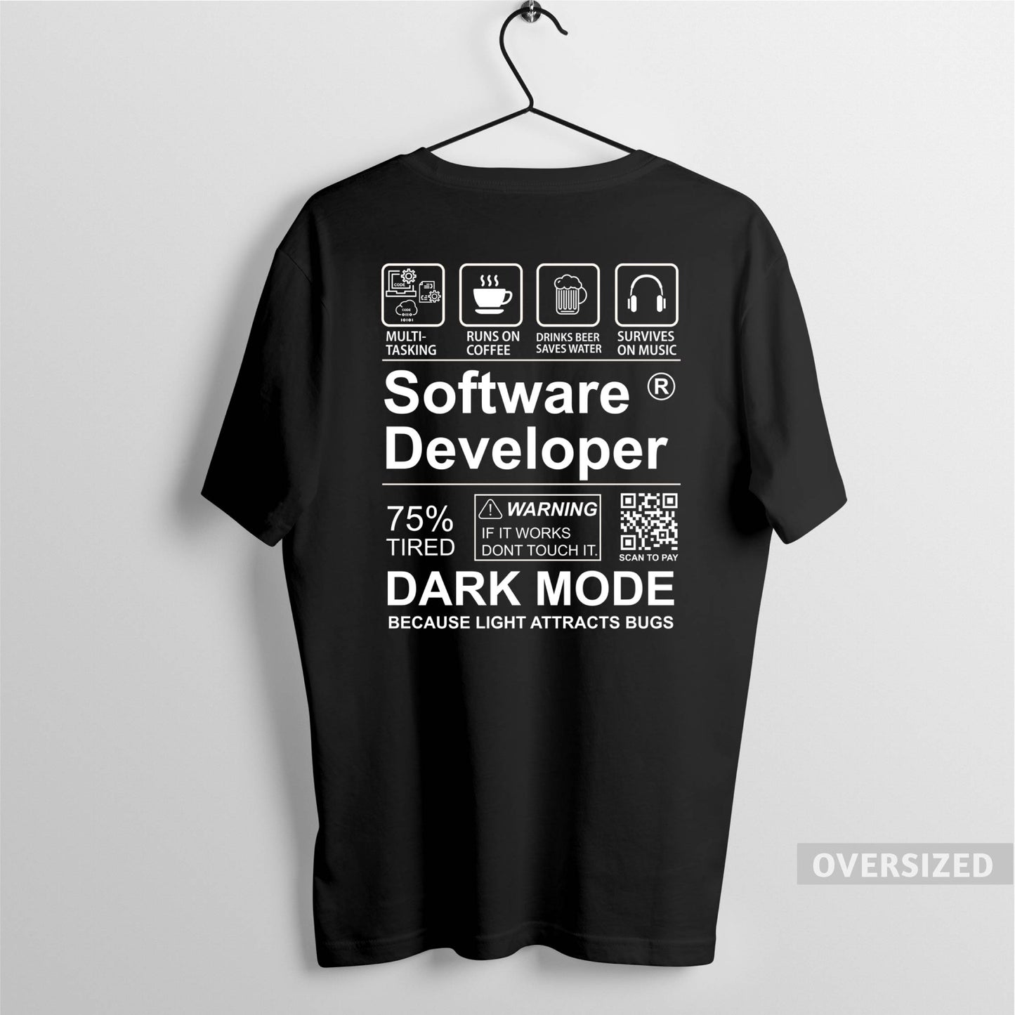 SOFTWARE DEVELOPER OVERSIZED TEE - BLACK