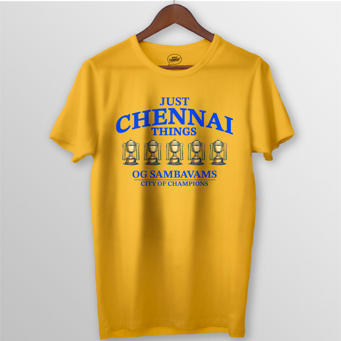 JUST CHENNAI THINGS - 5 TROPHIES TEE YELLOW
