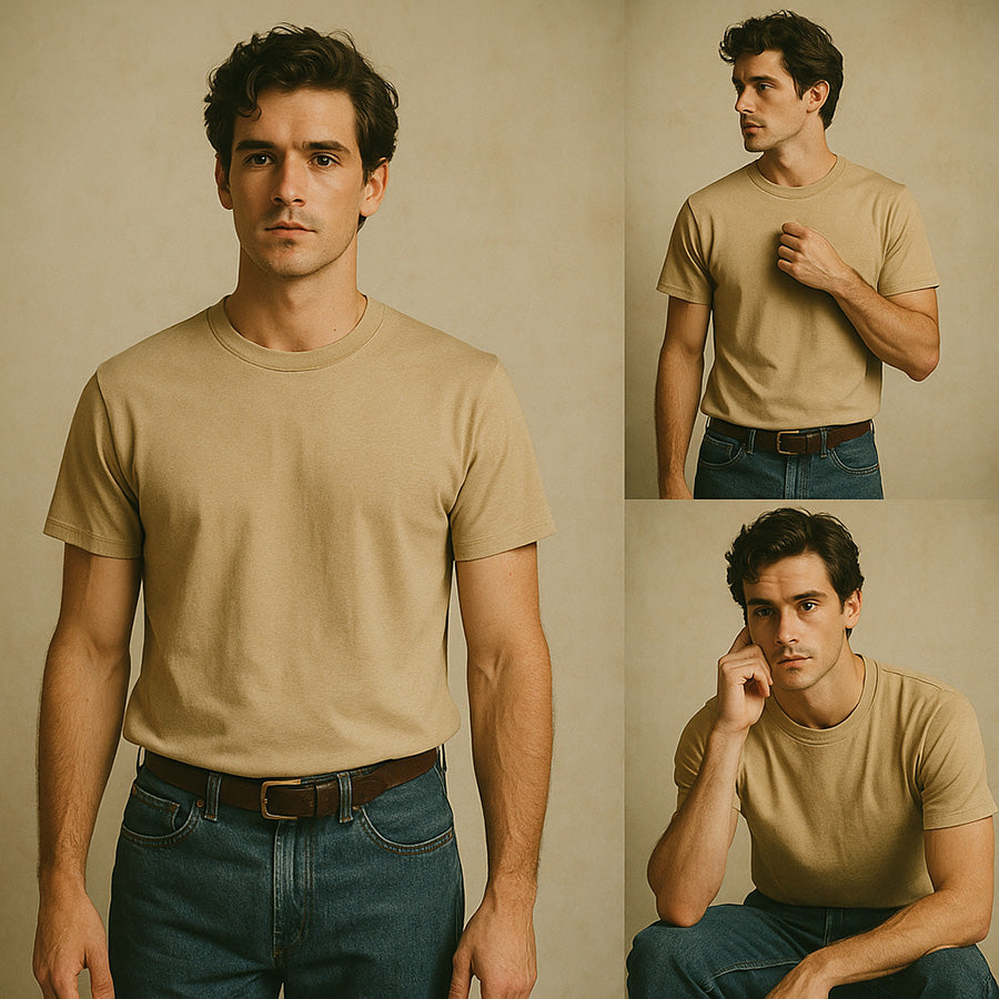 SOLID TEE - BEIGE