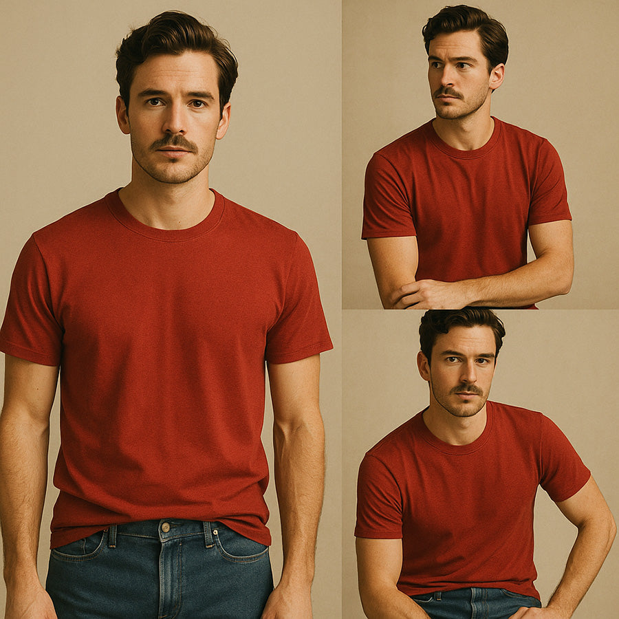 SOLID TEE - BRICK RED