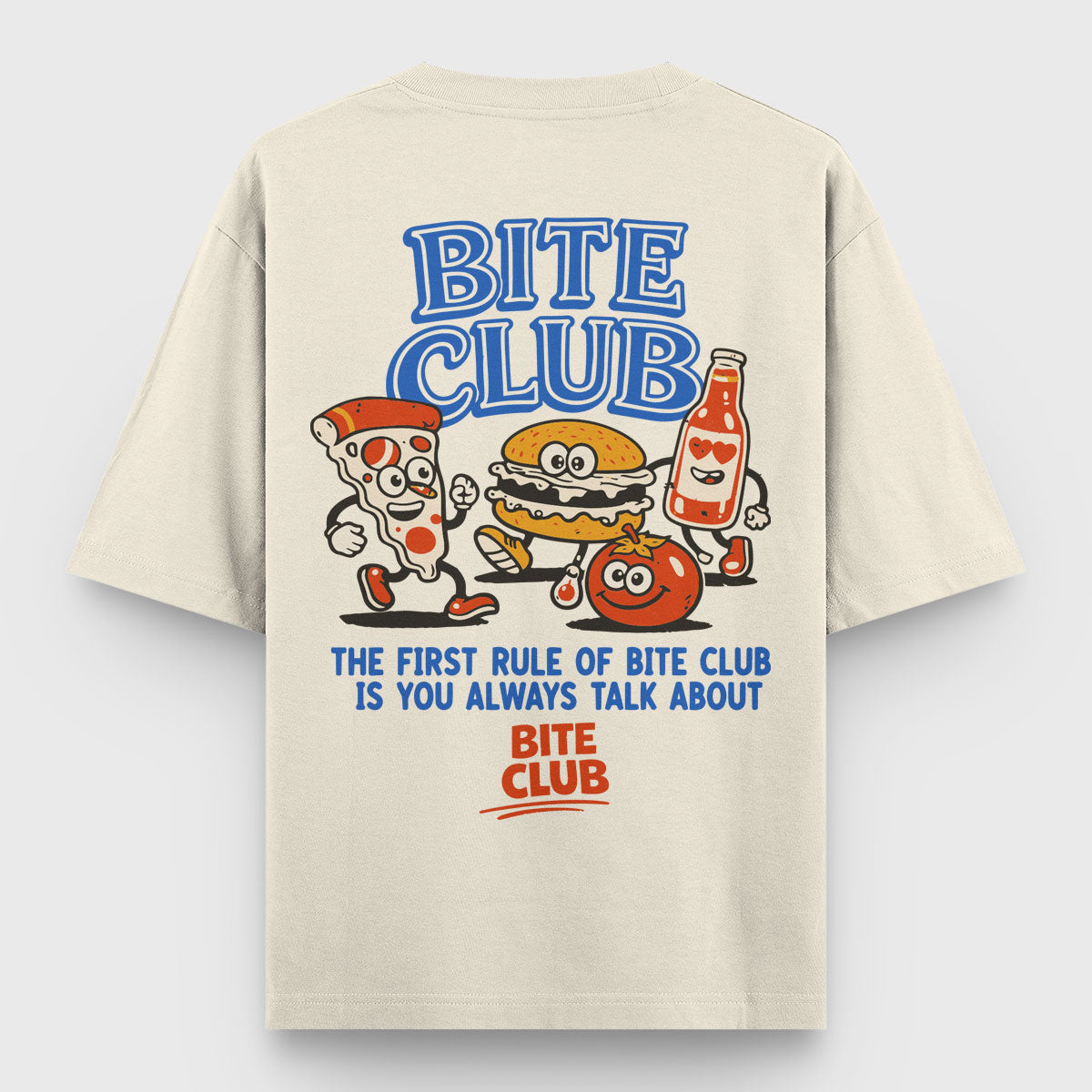 Bite Club Oversized T-Shirt in Off White - Express Changos