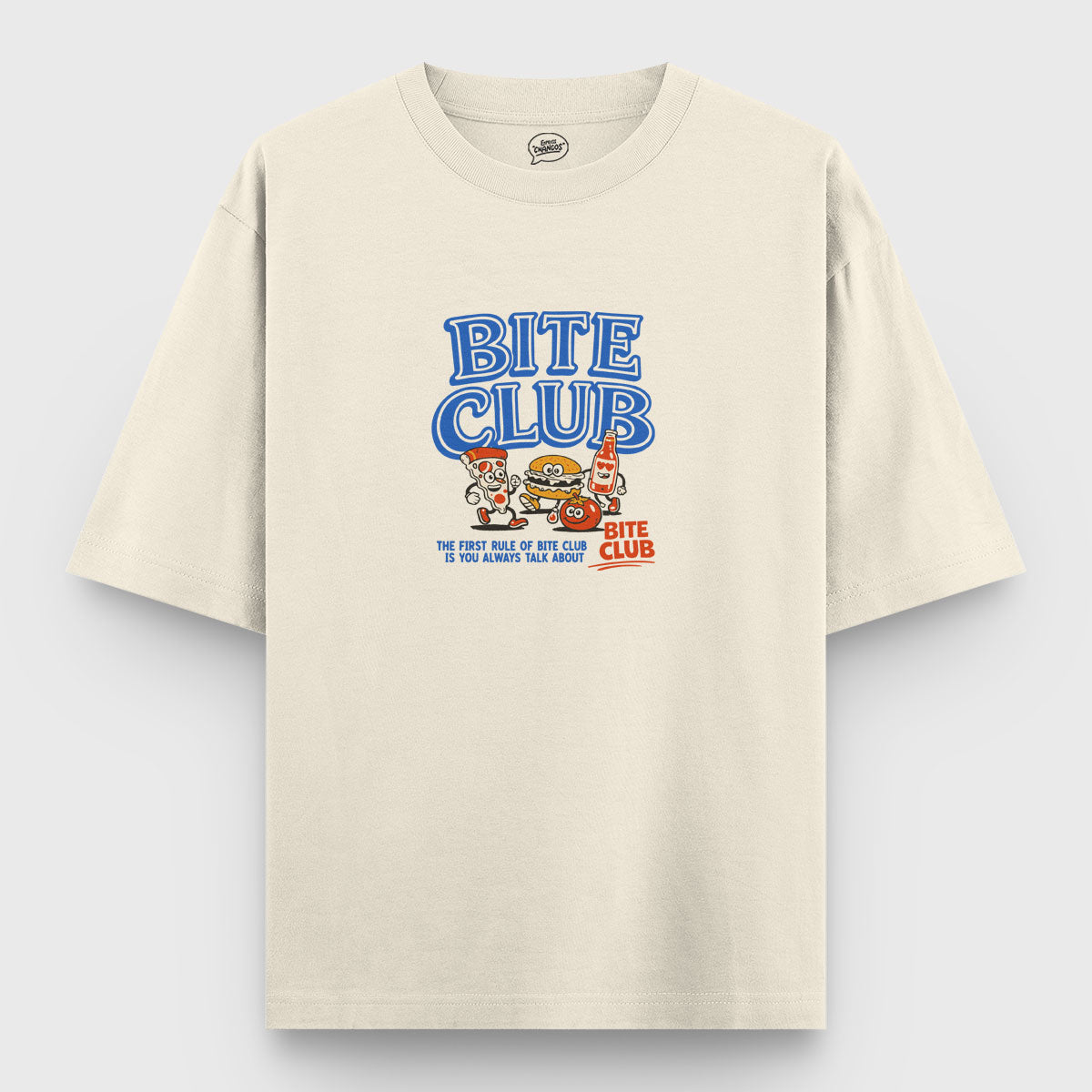 Bite Club Oversized T-Shirt in Off White - Express Changos