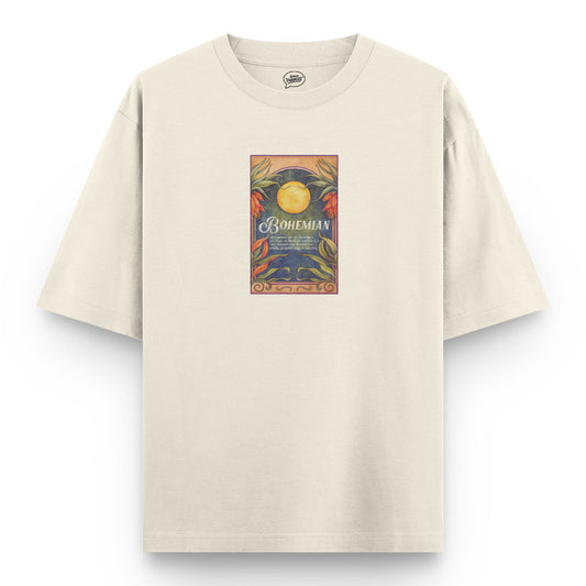 Bohemian Oversized T-Shirt in Off White - Express Changos