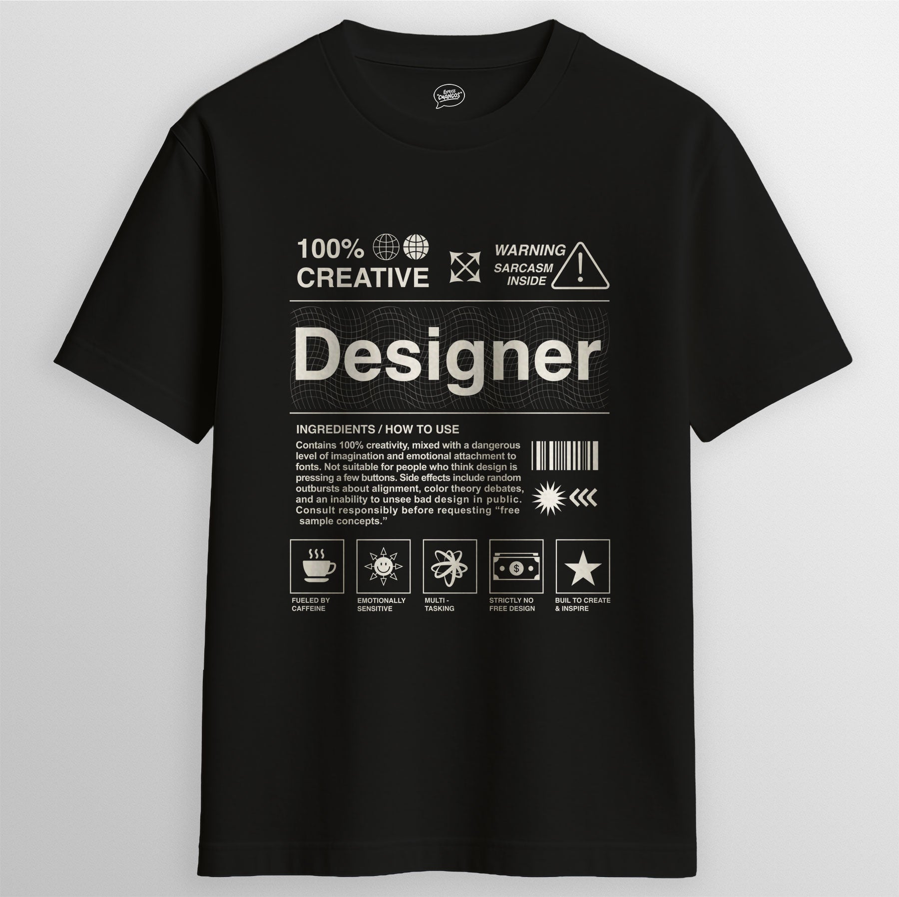 DESIGNER T-SHIRT, BLACK | Express Changos