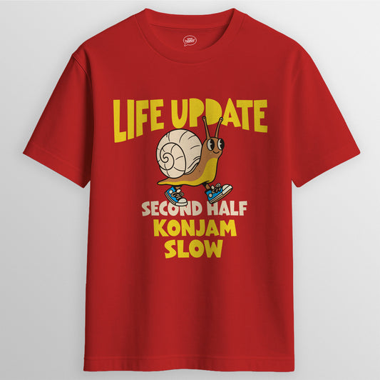 Life Update T-Shirt in Red - Express Changos