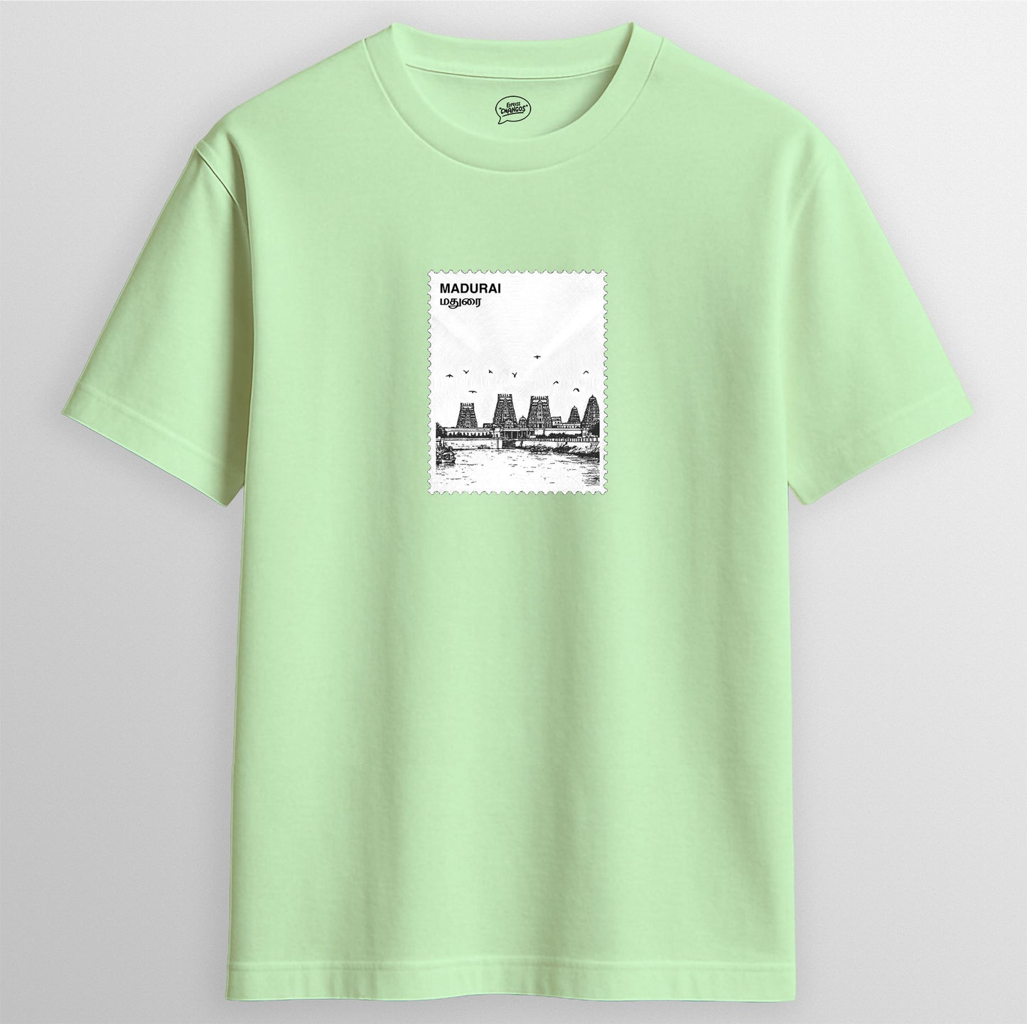 MADURAI STAMP T-SHIRT, JADE GREEN | Express Changos