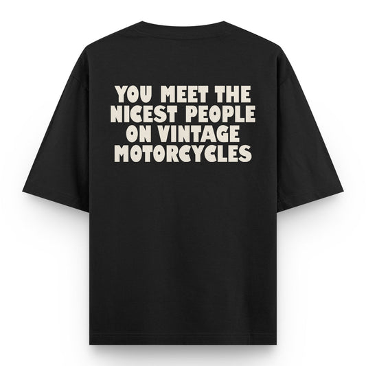Nice People Vintage Motorcycle Oversized T-Shirt in White - Express Changos