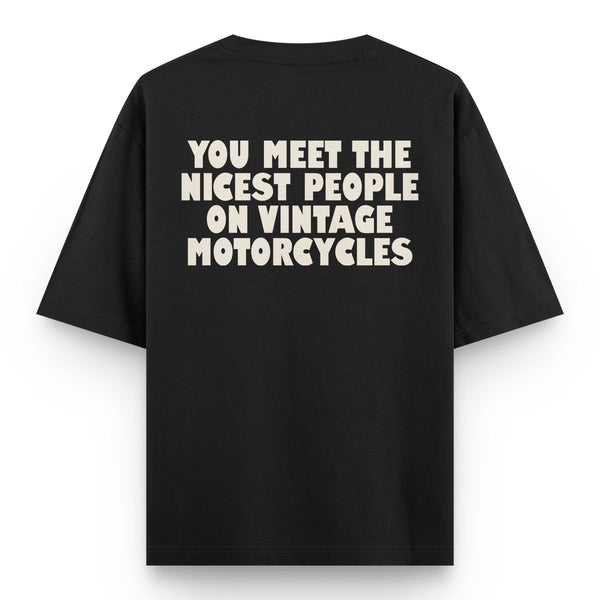 Nice People Vintage Motorcycle Oversized T-Shirt in White - Express Changos