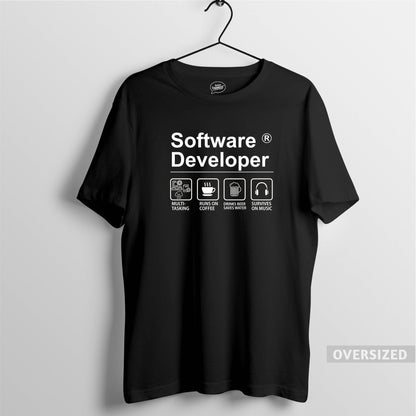 SOFTWARE DEVELOPER OVERSIZED TEE - BLACK