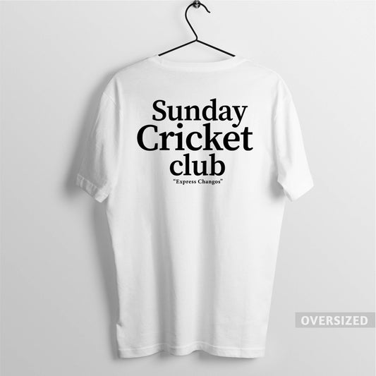 SUNDAY CRICKET CLUB OVERSIZED TEE - WHITE