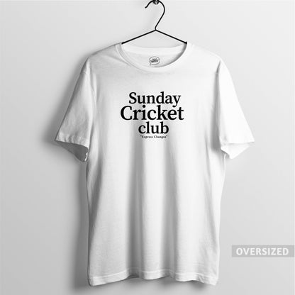 SUNDAY CRICKET CLUB OVERSIZED TEE - WHITE
