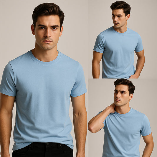 SOLID TEE - BABY BLUE