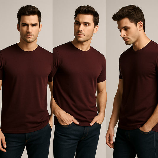 SOLID TEE - MAROON