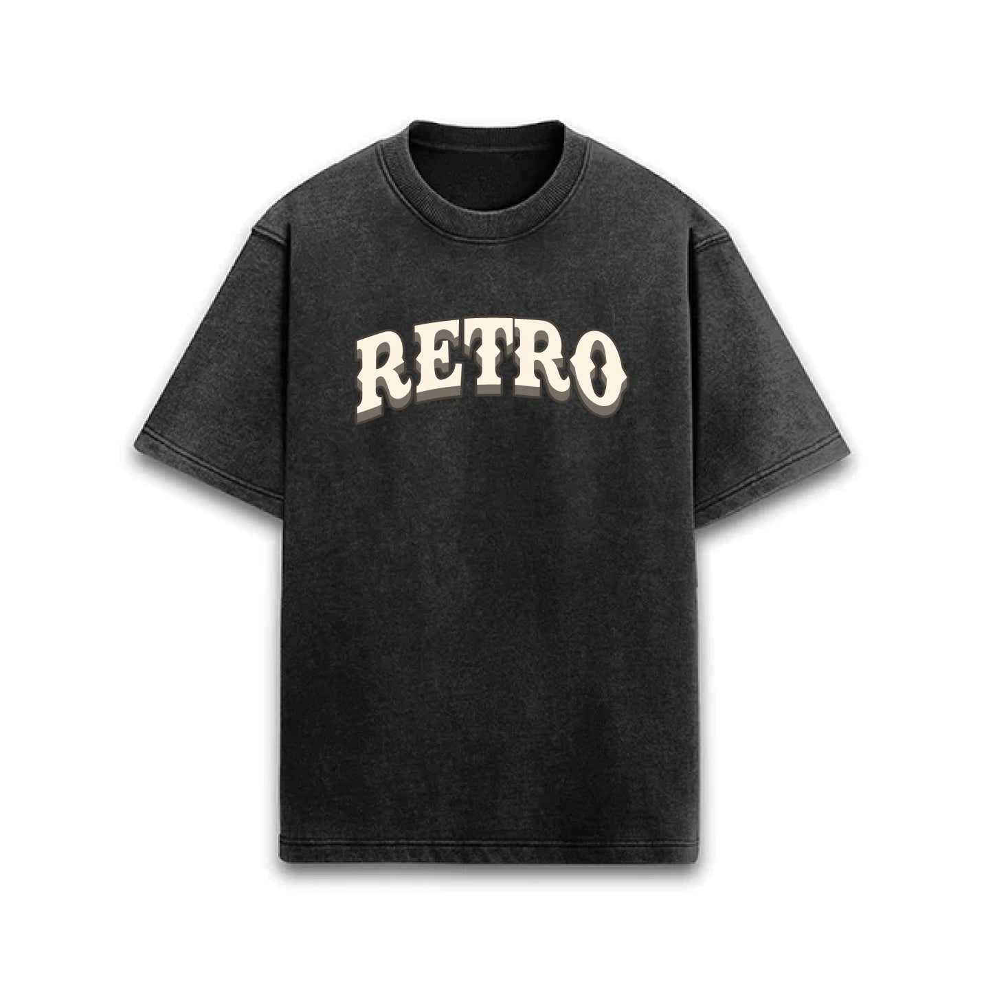 RETRO TEE - BLACK ACID WASHED